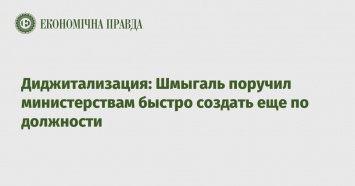 Диджитализация: Шмыгаль поручил министерствам быстро создать еще по должности