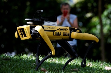 В Сингапуре робот-пес разгоняет толпы в парках для профилактики COVID-19 (фото)