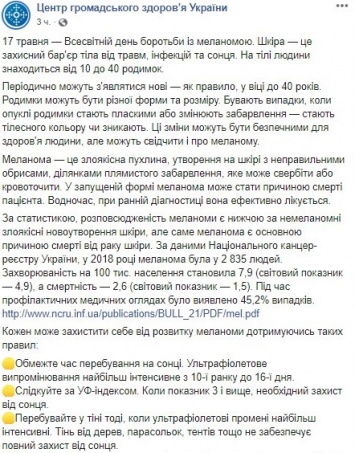 В Минздраве объяснили украинцам, как определить потенциально опасную родинку