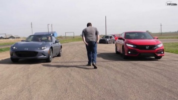 На дрэге проверили Honda Civic Type R против Mazda MX-5, Mini GP и Civic Si (ВИДЕО)