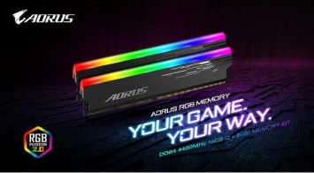 GIGABYTE анонсирует 16-Гбайт комплект памяти AORUS RGB MEMORY 4400 МГц