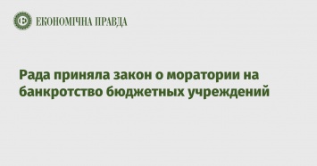 Рада приняла закон о моратории на банкротство бюджетных учреждений