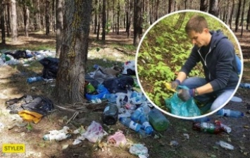 В Киеве парень вынес из леса 2,5 тонны мусора: просто брал с собой пакетик (видео)