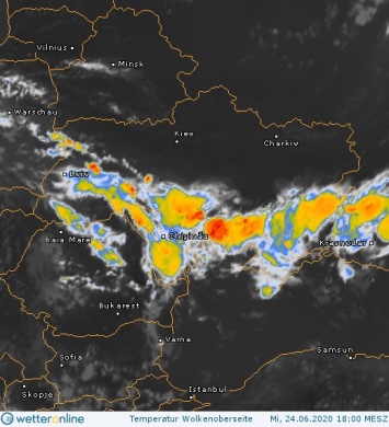Синоптик обещает ухудшение погоды на юге и западе Украины. Карта ливней и гроз