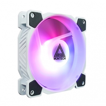Вентиляторы Montech Z3 Pro ARGB выполнены в белом цвете и имеют RGB-подсветку