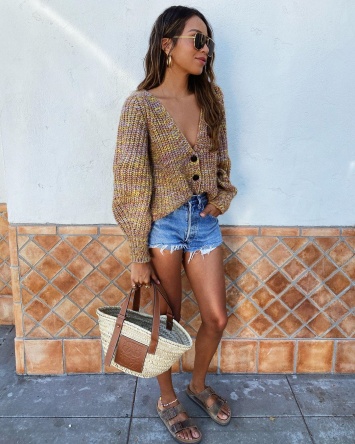 Streetstyle: плетеные сумки с кожаными вставками - модный летний тренд