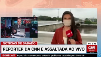 В прямом эфире грабитель с ножом напал на бразильскую журналистку (видео)