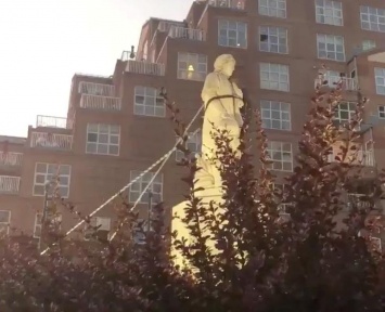 В США протестующие повалили статую Колумба