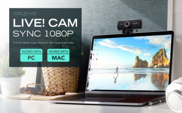 Веб-камера Creative Live! Cam Sync 1080p оснащена двумя микрофонами
