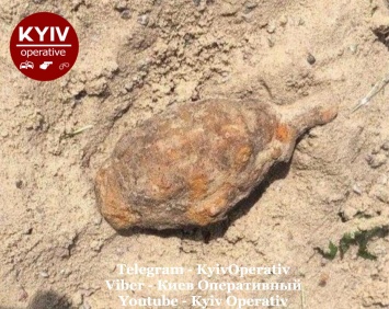 ЧП в Киеве. В детской песочнице нашли ржавую гранату. Фото