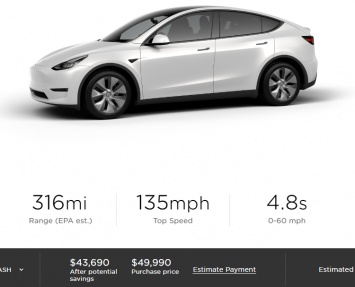 Tesla заметно снизила стоимость электрического кроссовера Model Y