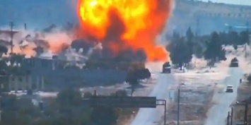 Появилось видео подрыва российско-турецкого конвоя в Сирии