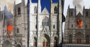Во Франции загорелся один из крупнейших готических соборов - видео