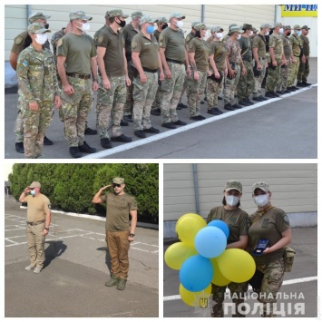 Отряд одесских полицейских вернулся из зоны ООС
