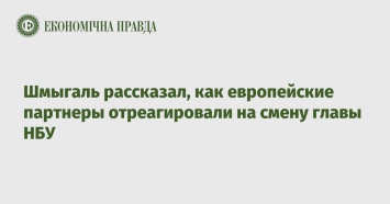 Шмыгаль рассказал, как европейские партнеры отреагировали на смену главы НБУ