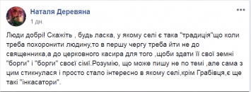 В тернопольском селе перед похоронами у родных требуют заплатить церковные долги умерших