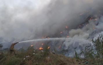 Под Полтавой вспыхнул масштабный пожар на свалке