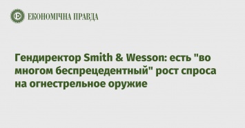 Гендиректор Smith & Wesson: есть "во многом беспрецедентный" рост спроса на огнестрельное оружие