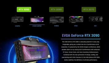 EVGA подготовит 11 моделей видеокарт на базе новых GeForce RTX 3000