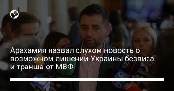 Арахамия назвал слухом новость о возможном лишении Украины безвиза и транша от МВФ
