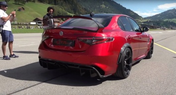 Новый Alfa Romeo Giulia в GTAm попал на камеру в дикой природе (ВИДЕО)