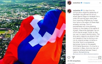 Фронтмен System of a Down Серж Танкян высказался о войне в Нагорном Карабахе