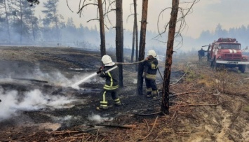 На Луганщине продолжают тушить пожары, спасатели задействовали авиацию