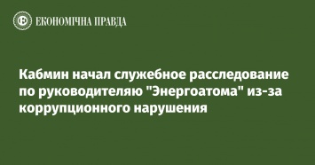 Кабмин начал служебное расследование по руководителяю "Энергоатома" из-за коррупционного нарушения