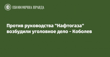 Против руководства "Нафтогаза" возбудили уголовное дело - Коболев