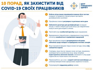 10 советов Минздрава Украины, как уберечь сотрудников от коронавируса