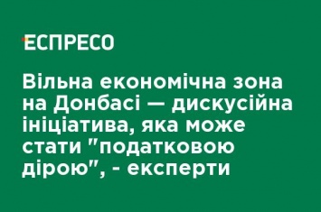 Свободная экономическая зона на Донбассе - дискуссионная инициатива, которая может стать "налоговой дырой", - эксперты