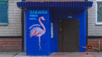 В Днепре во дворе по Мокиевской появилось фламинго