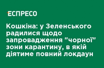 Кошкина: у Зеленского советовались о введении "черной" зоны карантина, в которой будет действовать полный локдаун