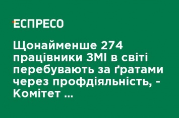 По меньшей мере 274 работники СМИ в мире находятся за решеткой из-за профдеятельности, - Комитет защиты журналистов