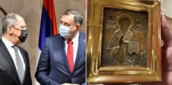 Лаврову во время визита в Боснию подарили 300-летнюю икону из Луганска: посольство Украины требует объяснений