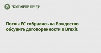 Послы ЕС собрались на Рождество обсудить договоренности о Brexit