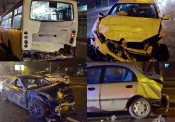 Масштабная авария с маршруткой и перевернутое авто: что происходило на дорогах Киева ночью