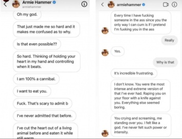 Американского актера Арми Хаммера заподозрили в каннибализме