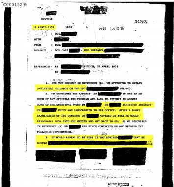 Американское ЦРУ рассекретило архив об НЛО с сотнями документов