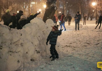 Снежки, снежные крепости и снеговики: в центре Харькова прошла снежная битва