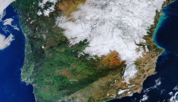 ESA показало из космоса заснеженную Испанию