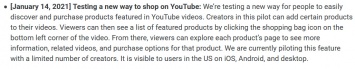 Google тестирует возможность покупок прямо из видео на YouTube