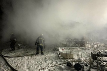 Под Харьковом спасатели шесть часов тушили масштабный пожар в хозяйственной постройке, - ФОТО