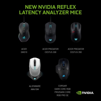 NVIDIA перечислила игровые мышки с поддержкой Reflex Latency Analyzer - всего 11 штук