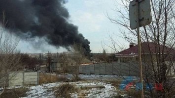 Пожар в Луганске: площадь возгорания составляет около 1,8 тыс. кв. м