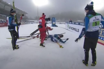 Российский лыжник Большунов отлупил финна палками на этапе кубка мира