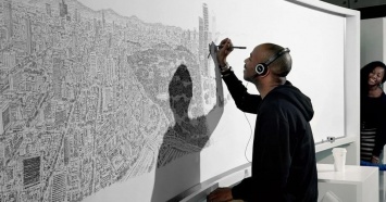 Художник-аутист по памяти рисует целые города