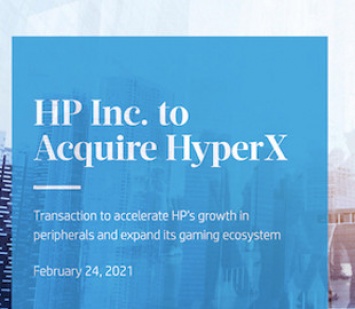 HP покупает подразделение HyperX Gaming у Kingston за 425 млн долл