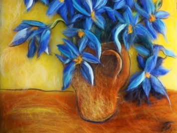 Запорожанка создает удивительные шерстяные цветы - фото