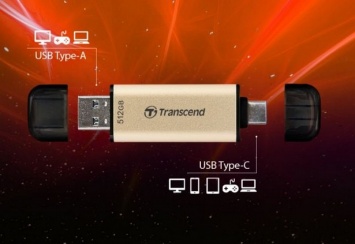 Двух стороння флешка Transcend JetFlash 930C получила разъемы USB Type-A и Type-C